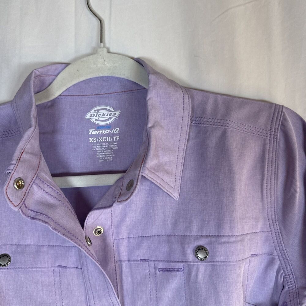 Dickies Temp IQ Women's Cooling Utility Long Sleeve Shirt Purple Snap Size XS - Picture 2 of 16